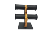 2 Roll Black Wooden Bangle Display Stand (Black)