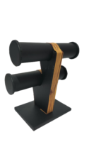 2 Roll Black Wooden Bangle Display Stand (Black) - Image 2