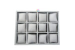12 Watch Sued Velvet Tray Jewellery Watch Drawer Stackable ( 2 in 1 Tray) Grey