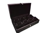 8 Roller Heavy Leather Jewellery Bangle Roller Peti (Black) - Image 2