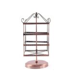 Jewellery Earring Rotating Display Metal Copper Display Stand for Shop (4 Tier) (Height =12 Inch) - Image 3