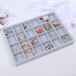 24 Grid Velvet Jewellery Drawer Organizer Tray Stackable Jewellery Tray for Drawer and Storage