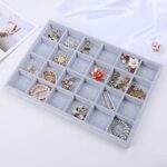 24 Grid Velvet Jewellery Drawer Organizer Tray Stackable Jewellery Tray for Drawer and Storage - Image 3