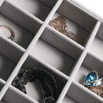 24 Grid Velvet Jewellery Drawer Organizer Tray Stackable Jewellery Tray for Drawer and Storage - Image 6