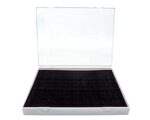 Acrylic 100 Ring Jewellery Velvet Storage Box Black - Image 4