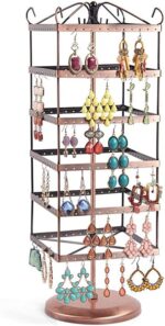 Jewellery Earring Rotating Display Metal Copper Display Stand for Shop (6 Tier) (Height =18 Inch)