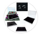 Acrylic 100 Ring Jewellery Velvet Storage Box Black - Image 6