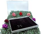 Acrylic 100 Ring Jewellery Velvet Storage Box Black