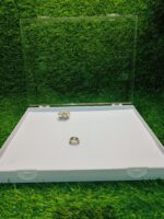Acrylic 100 Ring Jewellery Velvet Storage Box White