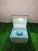 Led Rotating Velvet Jewellery Bangle Box 4"x 4" INCH (Light Blue)