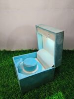 Led Rotating Velvet Jewellery Bangle Box 4"x 4" INCH (Light Blue) - Image 2