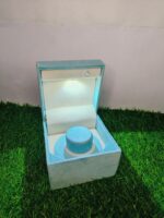Led Rotating Velvet Jewellery Bangle Box 4"x 4" INCH (Light Blue) - Image 4