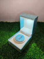 Led Rotating Velvet Jewellery Ring Box 4"x 3" INCH (Light Blue) - Image 3