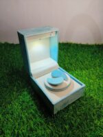 Led Rotating Velvet Jewellery Earring Box 4"x 3" INCH (Light Blue) - Image 3
