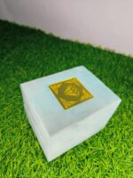 Led Rotating Velvet Jewellery Ring Box 4"x 3" INCH (Light Blue) - Image 5