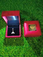 LED Light Velvet Jewellery Pendent Box 3" x 3" INCH (Red) - Image 3