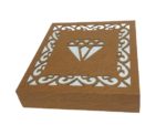 Heavy Sued Velvet Jewellery Necklace Earring Pendant Half Set Box 7"x 8" INCH (Brown) - Image 2