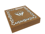 Heavy Sued Velvet Jewellery Necklace Earring Pendant Half Set Box 7"x 8" INCH (Brown) - Image 3