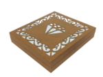 Heavy Sued Velvet Jewellery Necklace Earring Pendant Half Set Box 7"x 8" INCH (Brown) - Image 4