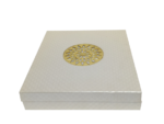 Heavy Sued Velvet Jewellery Necklace Earring Pendant Half Set Box 7"x 8" INCH (White) - Image 5