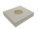 Heavy Sued Velvet Jewellery Necklace Earring Pendant Half Set Box 7"x 8" INCH (White) - Image 3