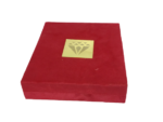 Heavy Sued Velvet Jewellery Necklace Earring Pendant Half Set Box 7"x 8" INCH (Red) - Image 5