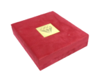 Heavy Sued Velvet Jewellery Necklace Earring Pendant Half Set Box 7"x 8" INCH (Red) - Image 4