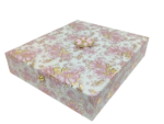 Heavy Sued Velvet Jewellery Necklace Earring Pendant Half Set Box 7"x 8" INCH (Pink) - Image 5