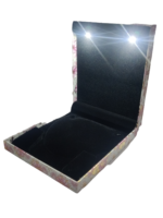 Heavy Sued Velvet Jewellery Necklace Earring Pendant Half Set Box 7"x 8" INCH (Pink) - Image 2
