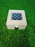 Led Rotating Velvet Jewellery Ring Box 4"x 4" INCH (Grey) - Image 4