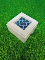 Led Rotating Velvet Jewellery Ring Box 4"x 4" INCH (Grey) - Image 5