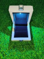 Led Rotating Velvet Jewellery Ring Box 4"x 4" INCH (Grey) - Image 6