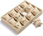 12 Watch Velvet Jewellery Drawer Organizer Tray Stackable (Jute) - Image 9