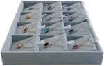 12 Pendent Sued Velvet Tray Jewellery Stackable Drawer Stackable Grey - Image 7