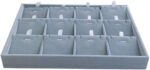 12 Pendent Sued Velvet Tray Jewellery Stackable Drawer Stackable Grey - Image 6