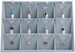 12 Pendent Sued Velvet Tray Jewellery Stackable Drawer Stackable Grey - Image 5