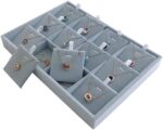 12 Pendent Sued Velvet Tray Jewellery Stackable Drawer Stackable Grey - Image 4