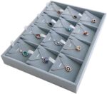 12 Pendent Sued Velvet Tray Jewellery Stackable Drawer Stackable Grey - Image 3