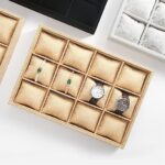 12 Watch Velvet Jewellery Drawer Organizer Tray Stackable (Jute) - Image 10