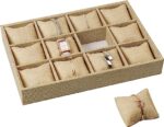 12 Watch Velvet Jewellery Drawer Organizer Tray Stackable (Jute) - Image 7