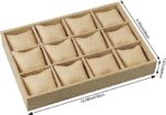 12 Watch Velvet Jewellery Drawer Organizer Tray Stackable (Jute) - Image 6
