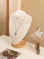Wood Necklace Display Stand Jewelry Showcase Display Bust Chain/Pendant Holder 12 Inch