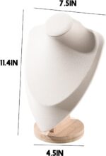 Wood Necklace Display Stand Jewelry Showcase Display Bust Chain/Pendant Holder 12 Inch - Image 2