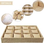 12 Watch Velvet Jewellery Drawer Organizer Tray Stackable (Jute) - Image 5
