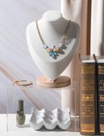 Wood Necklace Display Stand Jewelry Showcase Display Bust Chain/Pendant Holder 12 Inch - Image 5