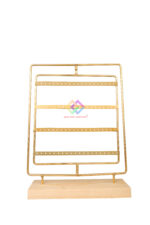 Earrings Organizer 4-Layer 80 Holes Earring Stud Holder Earring Display Stand Wooden Base Chrome Metal Finished - Image 5