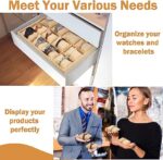 12 Watch Velvet Jewellery Drawer Organizer Tray Stackable (Jute) - Image 4