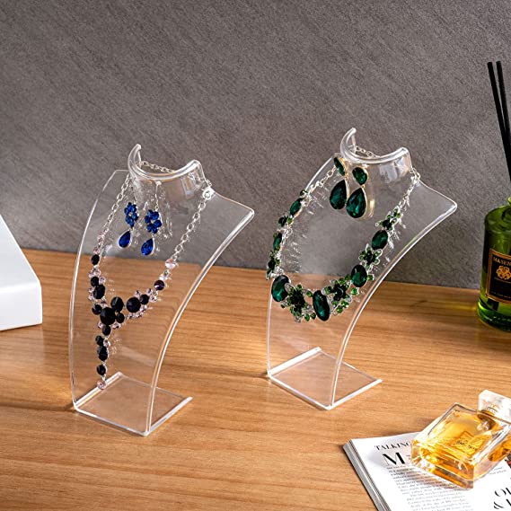 Transparent 3D Acrylic Necklace & Earring Jewelry Display Mannequin Bust -  Zen Merchandiser