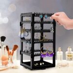 Earrings Rotating Stand Jewellery Display Organiser With 240 Holes Hanging Studs Earrings, Necklaces, Bracelets, Chains (Black) - Image 4