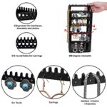 Earrings Rotating Stand Jewellery Display Organiser With 240 Holes Hanging Studs Earrings, Necklaces, Bracelets, Chains (Black) - Image 3